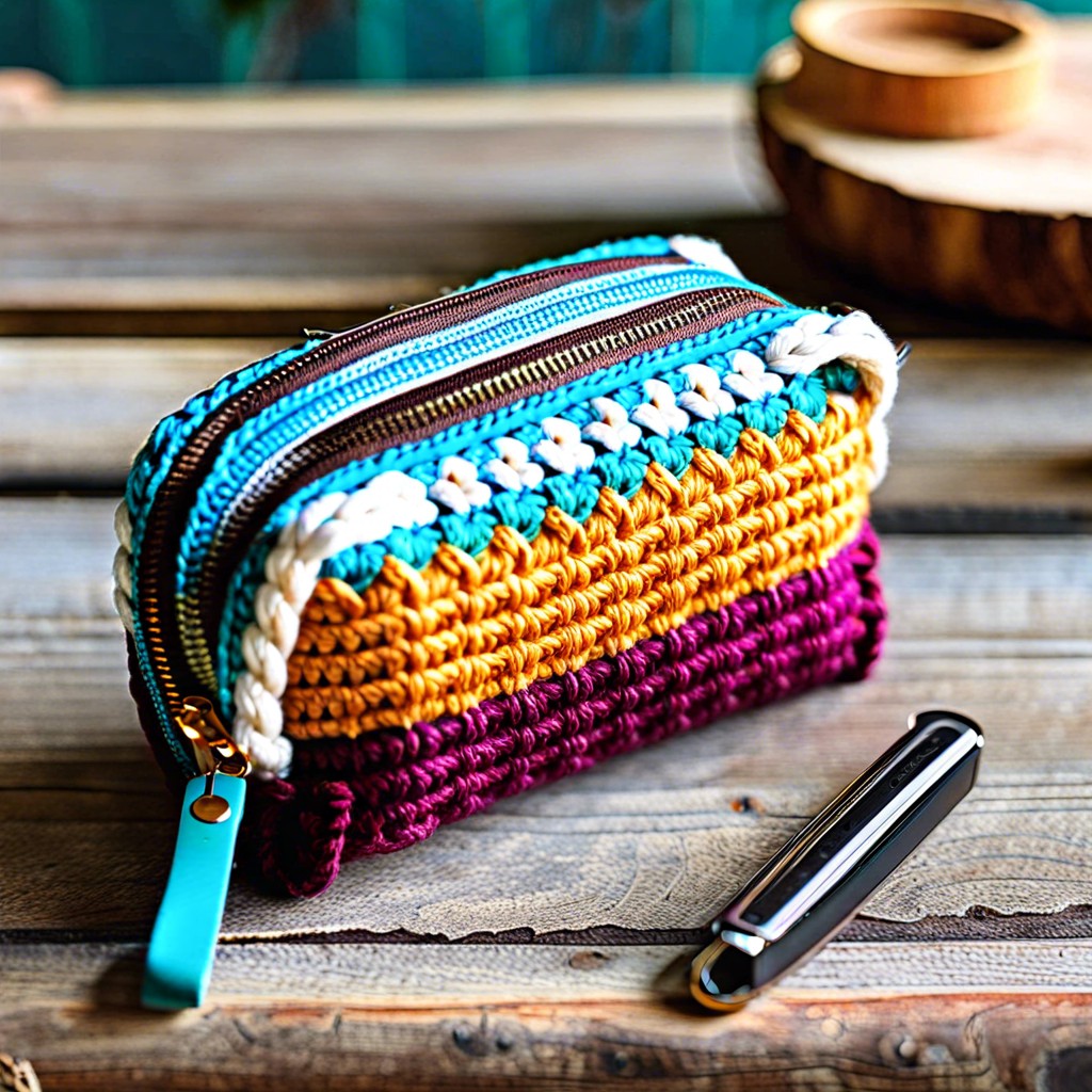 zippered crochet wallet