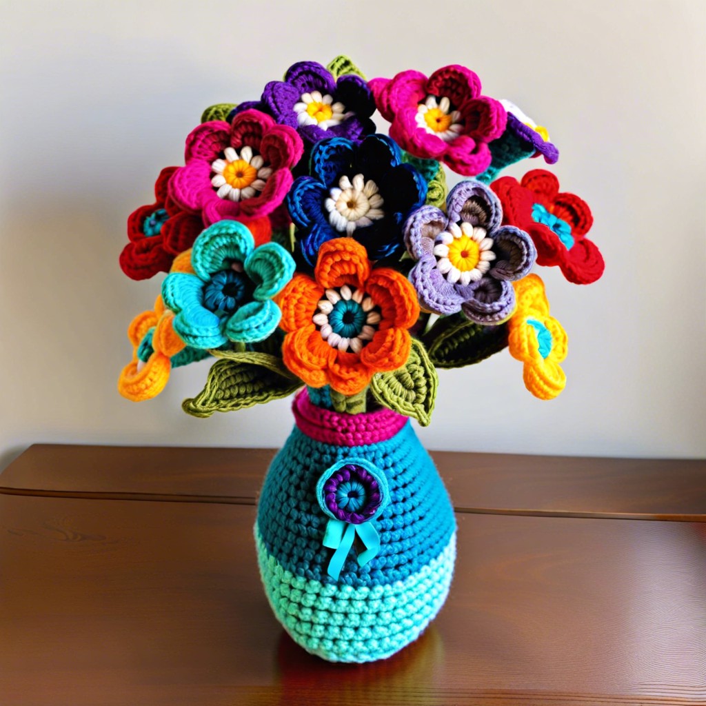 crochet flowers bouquet